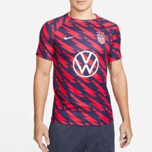 NWT Nike Men's USWNT 2023/24 WV Academy Pro Pre-Match Jersey Size XL Red Navy
